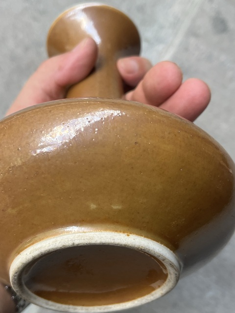 古玩陶瓷醬釉小賞瓶真品鑒賞圖