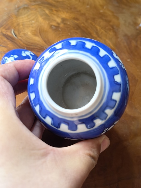 古玩陶瓷青花留白冰梅紋罐拍賣,當前價格288元