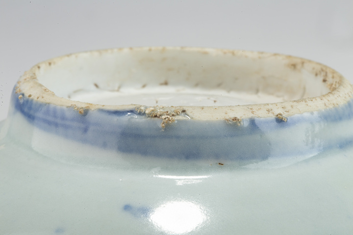 古玩陶瓷明晚·青花“萬古長春”“壽”字紋碗真品鑒賞圖