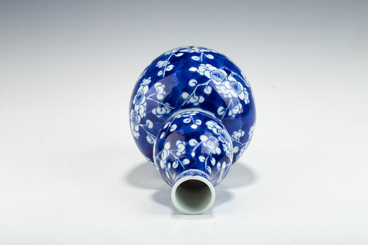 古玩陶瓷清晚·青花留白冰梅紋葫蘆瓶真品鑒賞圖