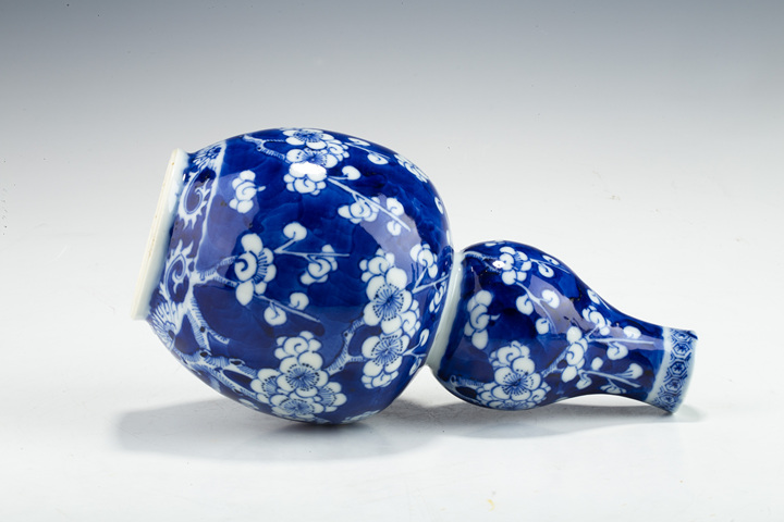 古玩陶瓷清晚·青花留白冰梅紋葫蘆瓶真品鑒賞圖