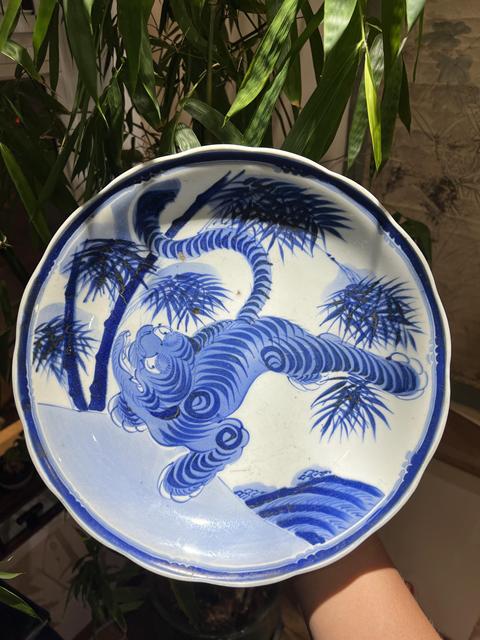 古玩陶瓷民國青花盤真品鑒賞圖