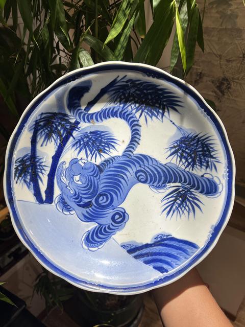 古玩陶瓷民國青花盤真品鑒賞圖