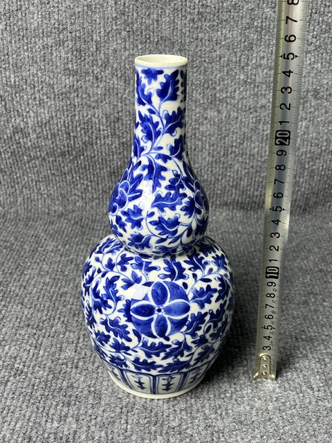 古玩陶瓷青花皮球花花卉紋葫蘆瓶真品鑒賞圖