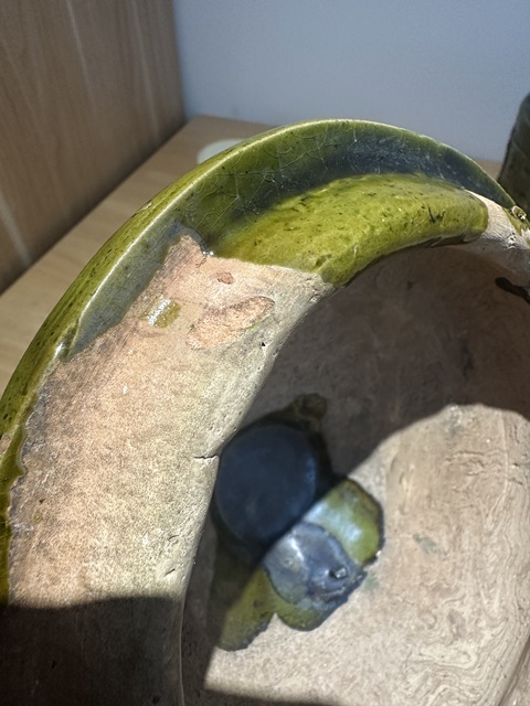 古玩陶瓷綠釉博山奩真品鑒賞圖
