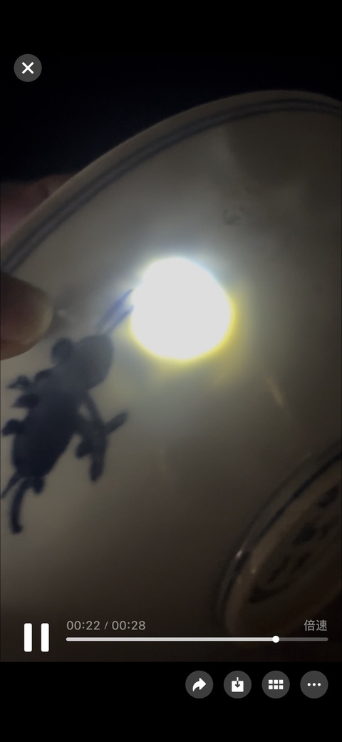 古玩陶瓷青花折枝花卉紋盤(pán)真品鑒賞圖