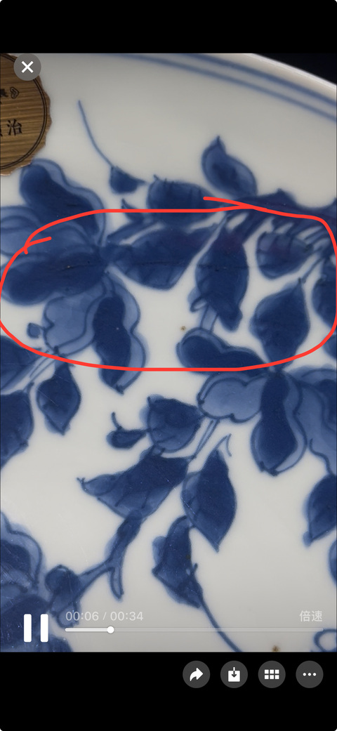 古玩陶瓷青花折枝花卉紋盤(pán)真品鑒賞圖