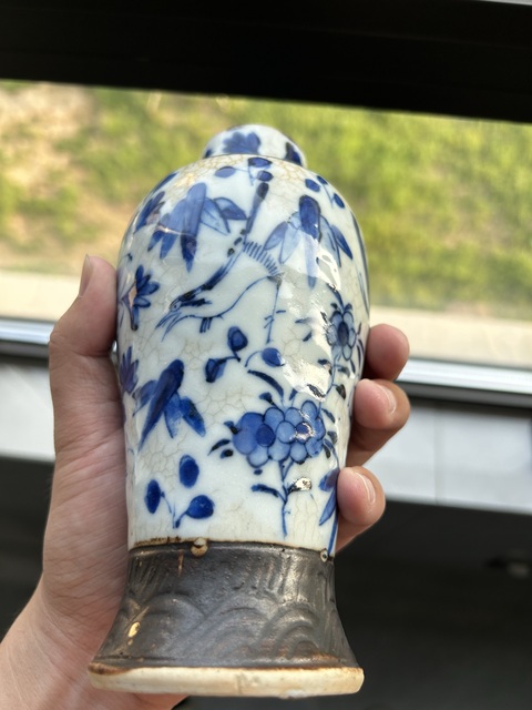 古玩陶瓷哥釉青花瓶真品鑒賞圖