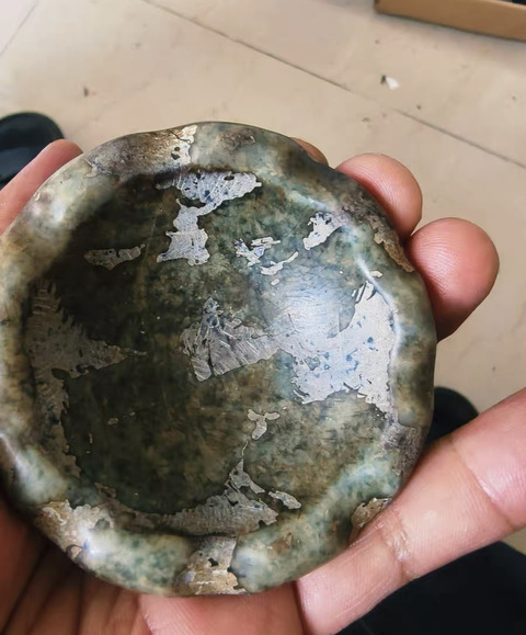 古玩玉器做舊仿古“玉筆舔”真品鑒賞圖