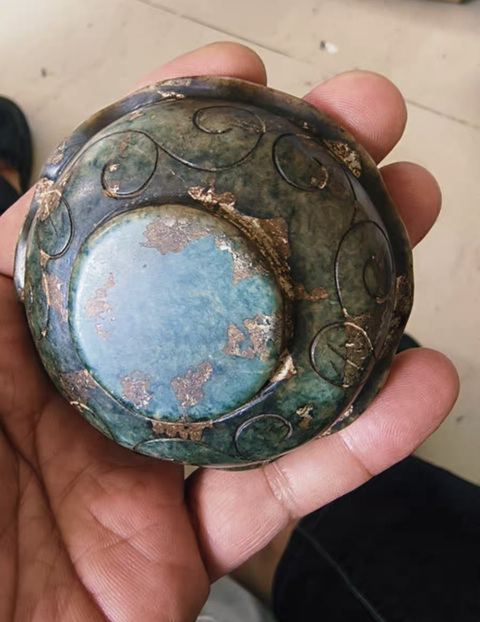 古玩玉器做舊仿古“玉筆舔”真品鑒賞圖