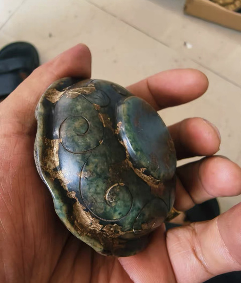 古玩玉器做舊仿古“玉筆舔”真品鑒賞圖