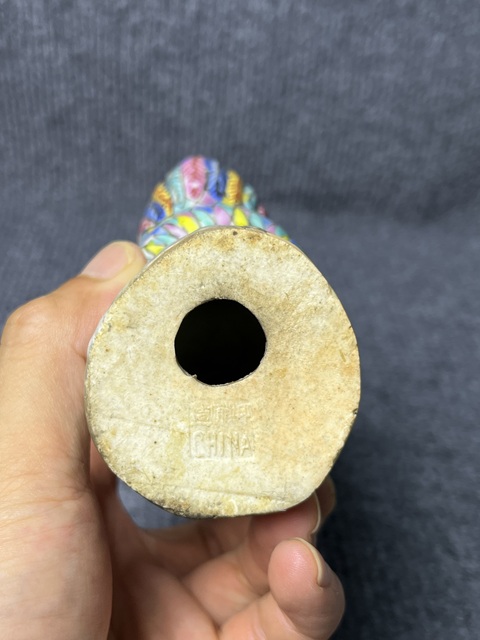 古玩陶瓷粉彩大雞圖瓷塑真品鑒賞圖