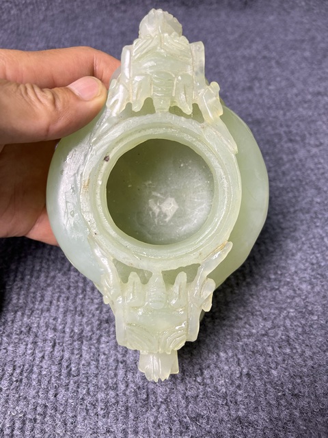 古玩玉器岫玉三足香爐拍賣，當前價格388元