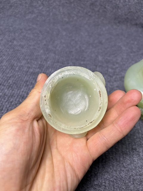 古玩玉器岫玉三足香爐拍賣，當前價格388元