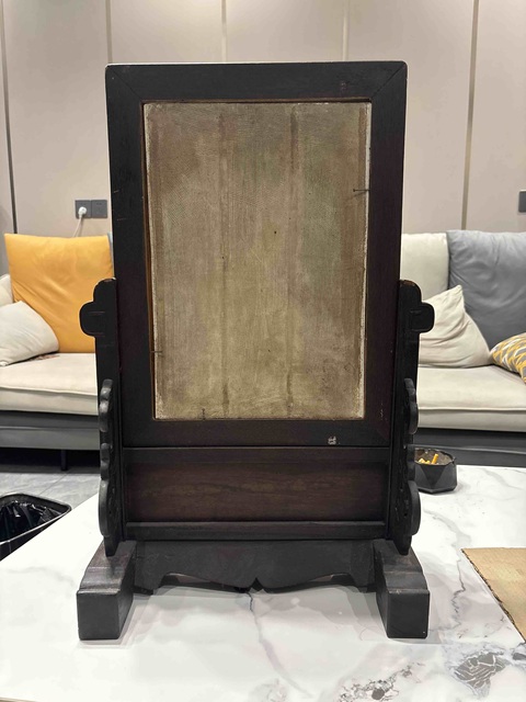 古玩陶瓷桃紋粉彩瓷板畫真品鑒賞圖