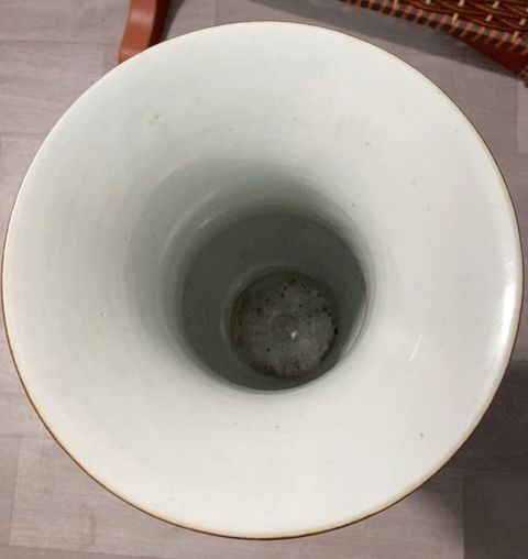 古玩陶瓷粉彩博古圖花觚真品鑒賞圖