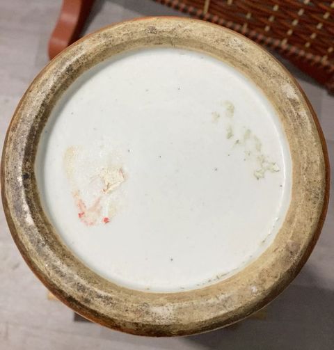 古玩陶瓷粉彩博古圖花觚真品鑒賞圖