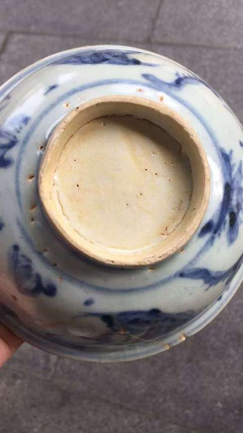 古玩陶瓷青花攜琴訪友圖碗真品鑒賞圖