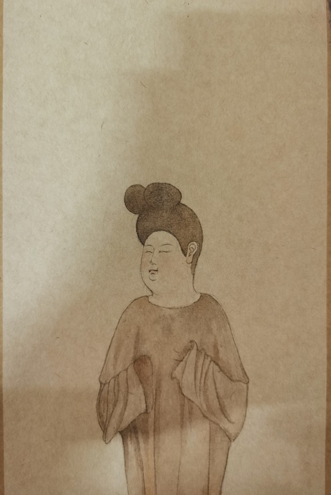 古玩字畫已故中國(guó)動(dòng)畫事業(yè)奠基者動(dòng)畫片<大鬧天宮><哪吒鬧海>設(shè)計(jì)者陸青唐裝侍女拍賣，當(dāng)前價(jià)格3000元