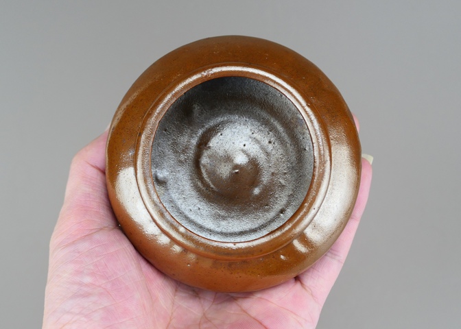 古玩陶瓷精品:明代耀州窯柿紅釉唇口洗(文房雅器)拍賣,當前價格114元