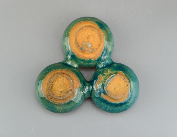 古玩陶瓷孔雀藍(lán)釉三連洗真品鑒賞圖