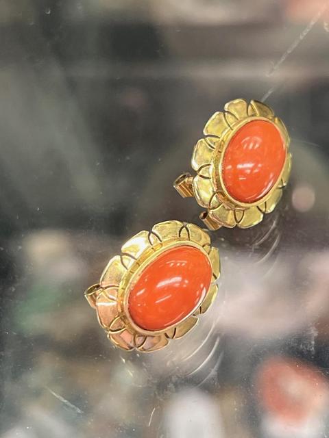 古玩玉器深海寶石耳夾真品鑒賞圖
