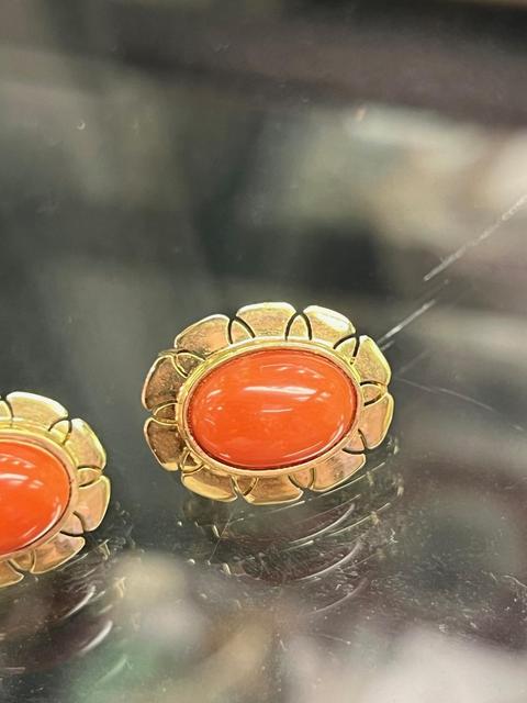 古玩玉器深海寶石耳夾真品鑒賞圖