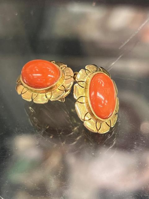 古玩玉器深海寶石耳夾真品鑒賞圖