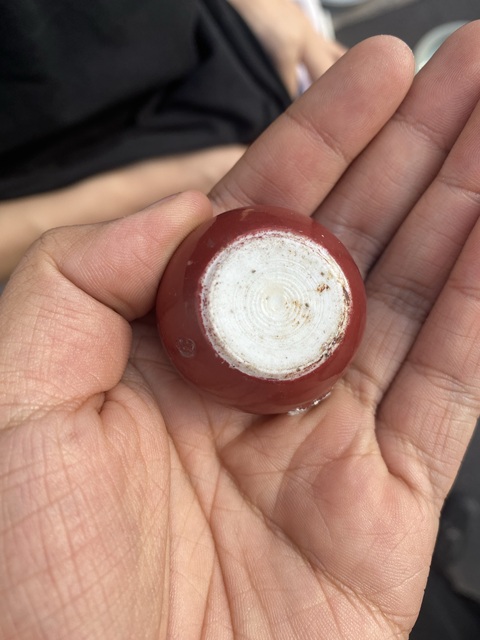 古玩陶瓷胭脂紅釉鳥食罐真品鑒賞圖