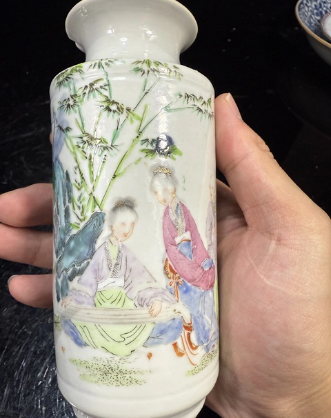 古玩陶瓷青花釉里紅粉彩人物故事紋燈籠瓶真品鑒賞圖