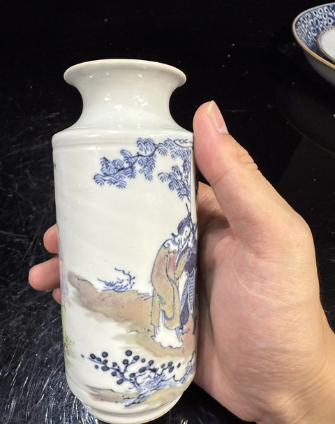 古玩陶瓷青花釉里紅粉彩人物故事紋燈籠瓶真品鑒賞圖