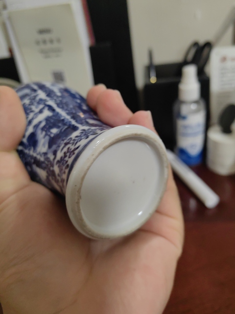 古玩陶瓷青花山水樓閣梅瓶真品鑒賞圖