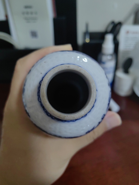 古玩陶瓷青花山水樓閣梅瓶真品鑒賞圖