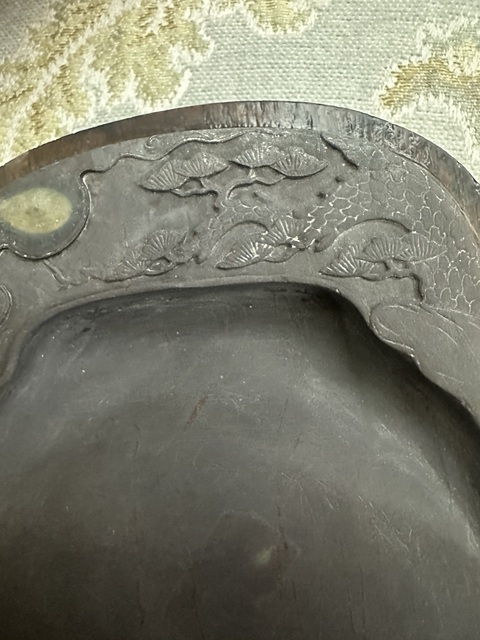 古玩雜項松月紋硯真品鑒賞圖