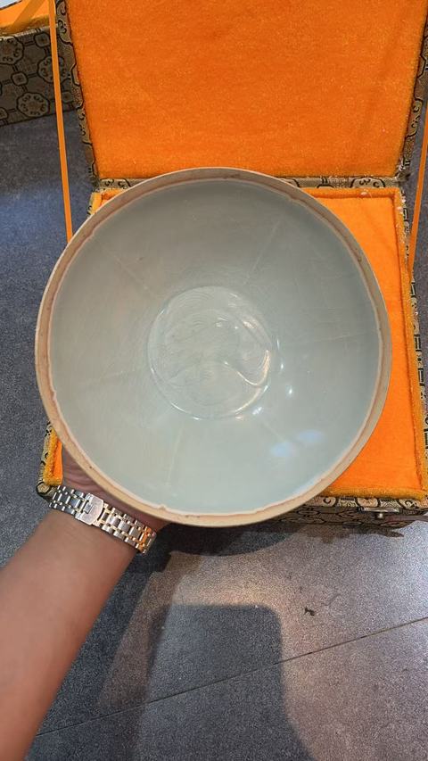 古玩陶瓷南宋湖田窯影青釉雙魚面包碗拍賣，當(dāng)前價格6600元