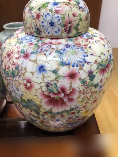古玩陶瓷粉彩百花不落地蓋罐真品鑒賞圖