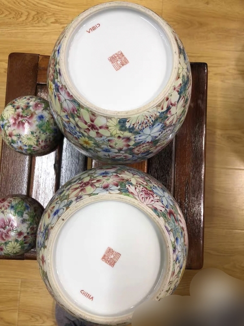 古玩陶瓷粉彩百花不落地蓋罐真品鑒賞圖