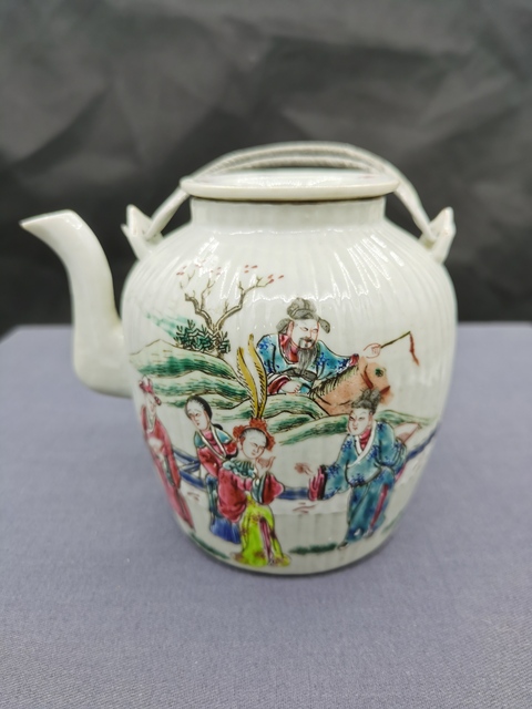 古玩陶瓷清同治 粉彩長亭送別壺真品鑒賞圖