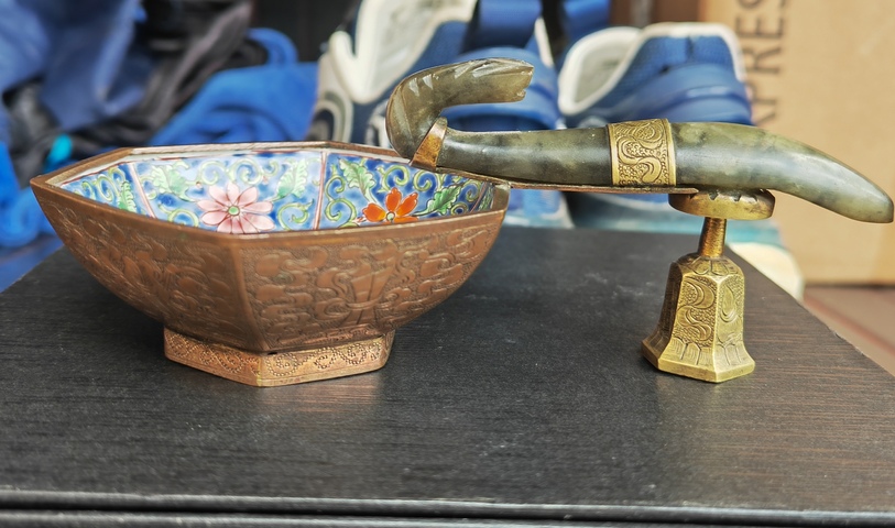 古玩雜項銅胎畫琺瑯碗真品鑒賞圖