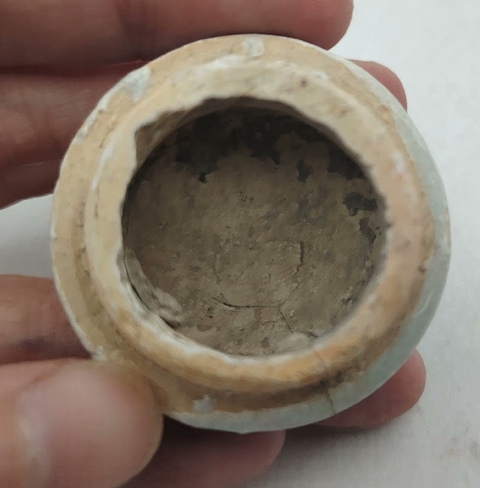 古玩陶瓷花卉紋青花蓋子真品鑒賞圖