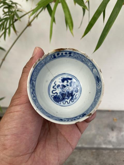 古玩陶瓷青花壽字紋杯真品鑒賞圖