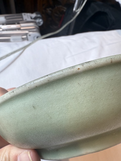 古玩陶瓷龍泉窯青釉盤真品鑒賞圖