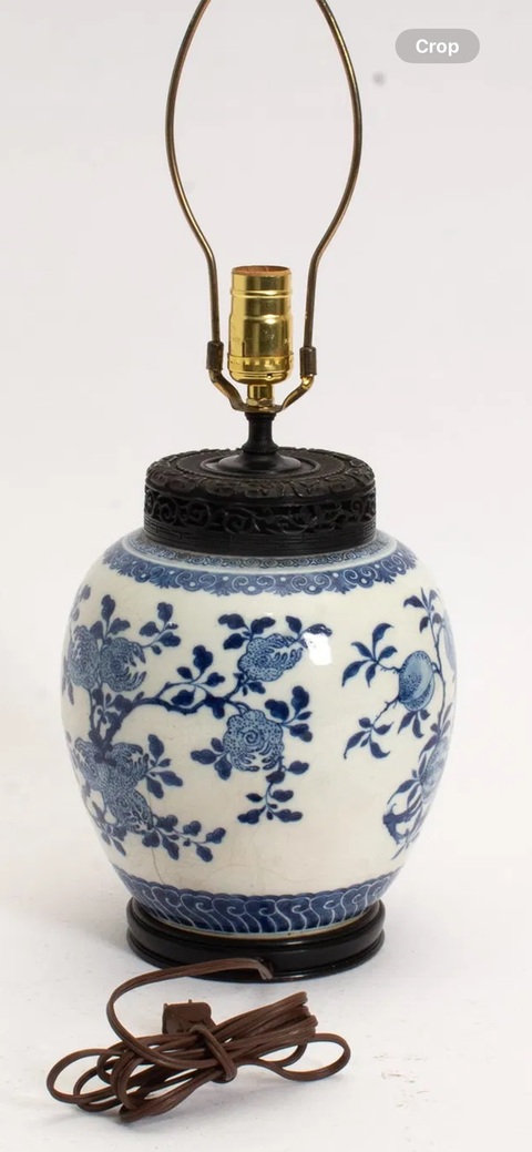 古玩陶瓷福壽三多紋青花罐真品鑒賞圖
