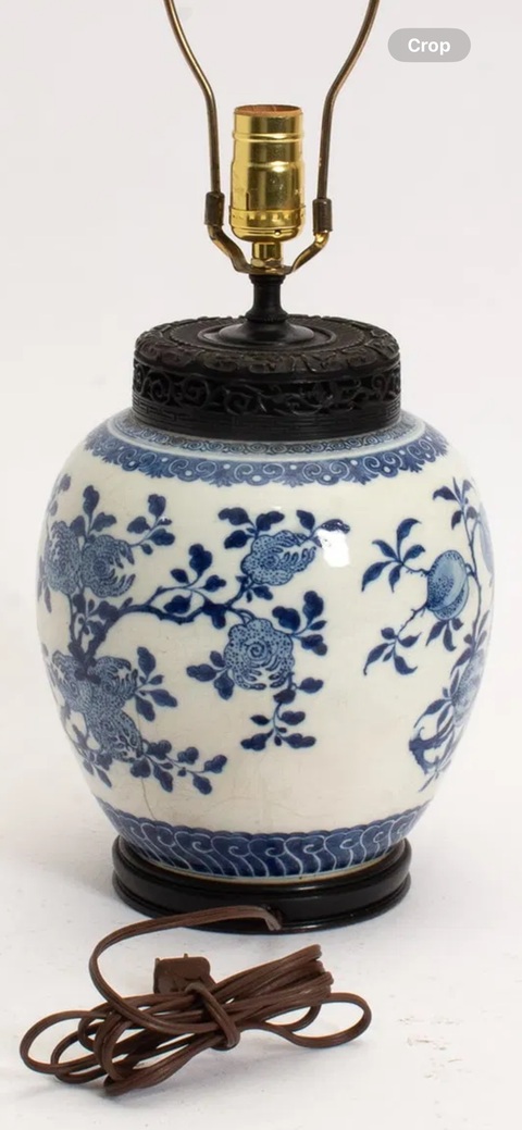 古玩陶瓷福壽三多紋青花罐真品鑒賞圖