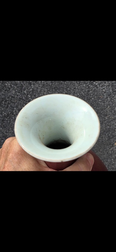 古玩陶瓷紅釉玉壺春瓶真品鑒賞圖