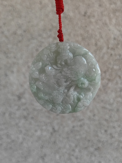 古玩玉器天然翡翠“龍鳳牌”拍賣，當前價格220元