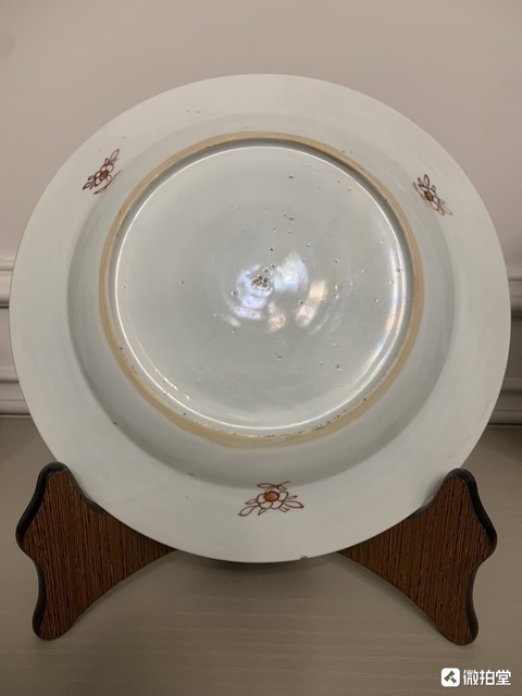 古玩陶瓷雍正細路粉彩盤真品鑒賞圖