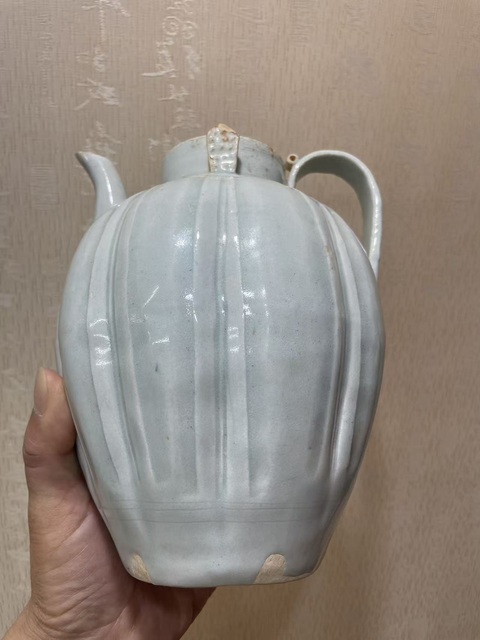古玩陶瓷湖田窯瓜棱壺真品鑒賞圖