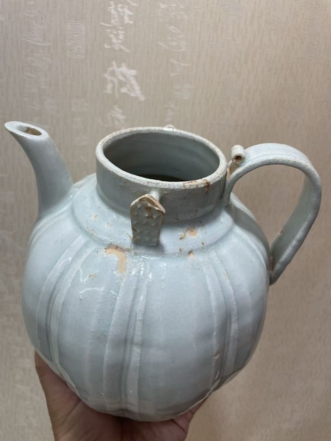 古玩陶瓷湖田窯瓜棱壺真品鑒賞圖