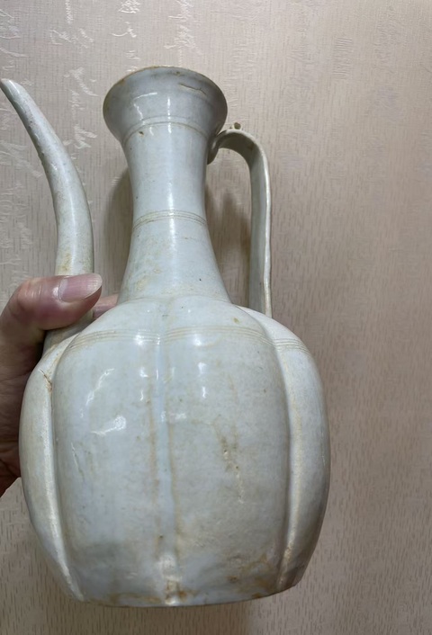 古玩陶瓷北宋瓜棱執壺真品鑒賞圖